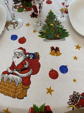 Скатерть Новогодняя с тефлоновым покрытием Санта Клаус, арт.MG-TEF-300102